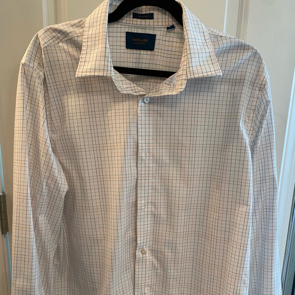 Large button down shirt. Brand is Fairlane. Shirt is in excellent condition